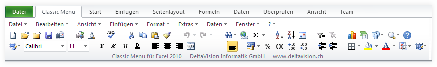 Excel Classic Menu