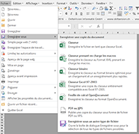 Menu Fichier Classique dans Excel