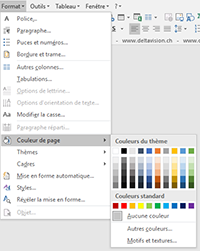 Menu Format Classique dans Word